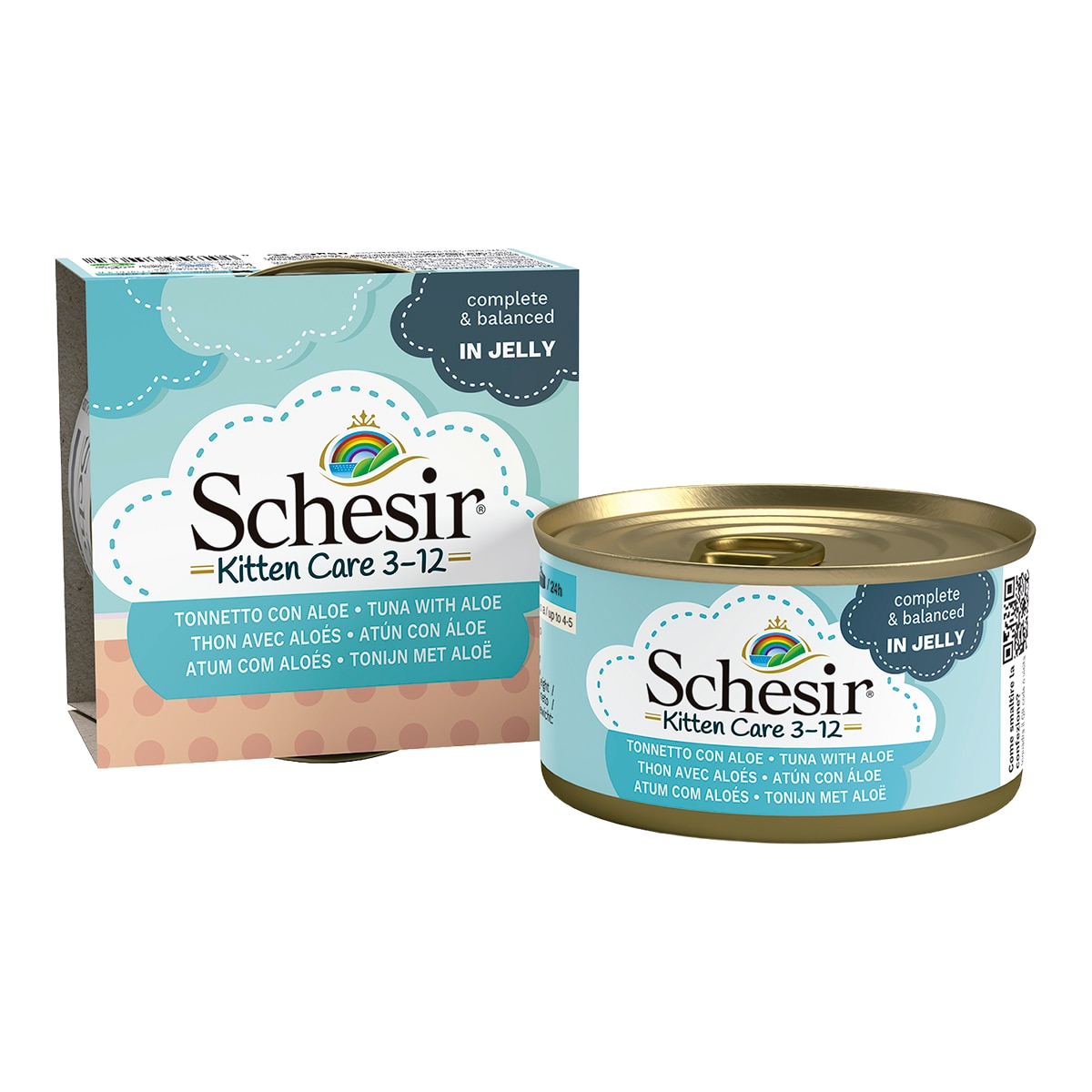 Imagen 0 de Comida húmeda para gatitos Schesir atún con aloe 85 g
