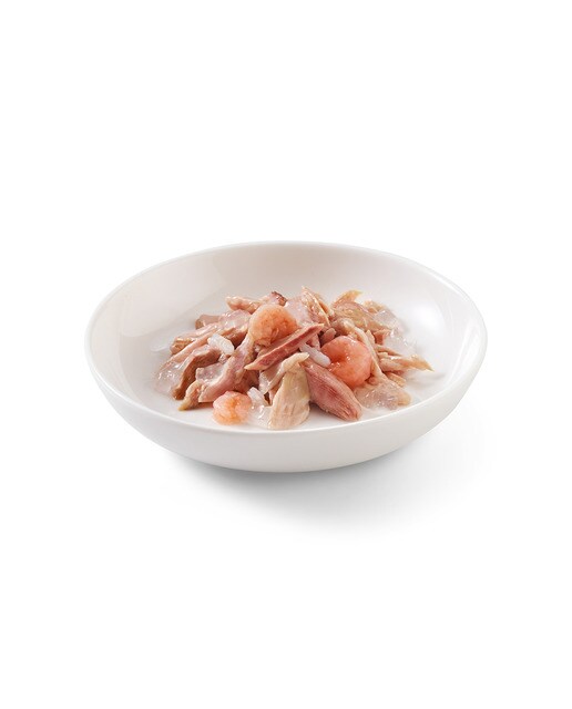 Comida húmeda para gatos adultos Schesir atún con gambas 6 x 50 g 2