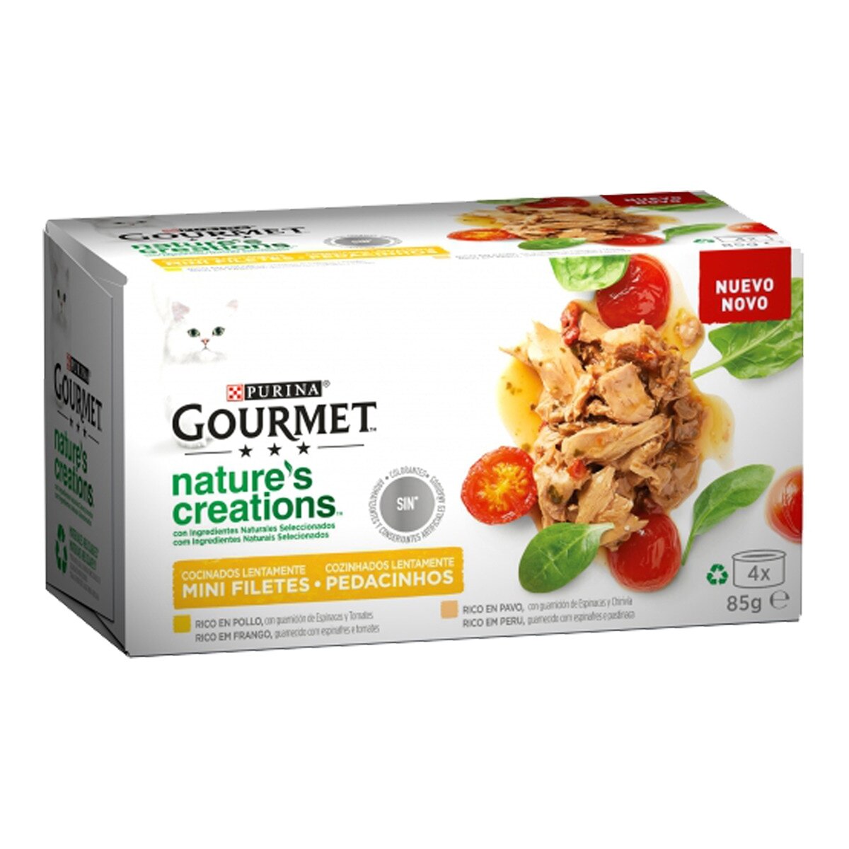 Gourmet Nature's Creations - Comida húmeda para gatos adultos Gourmet Nature's Creations pollo y pavo 4 x 85 g