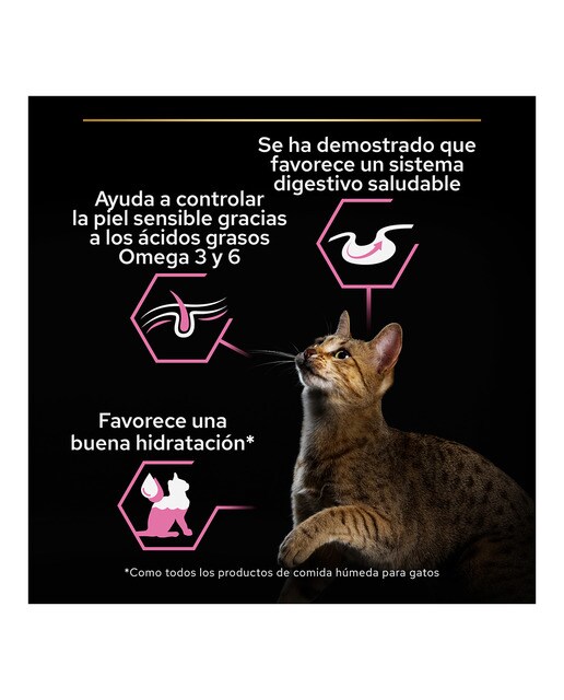 Comida húmeda para gatos adultos Purina Pro Plan Delicate Digestion pescado en salsa 10 x 85 g 3