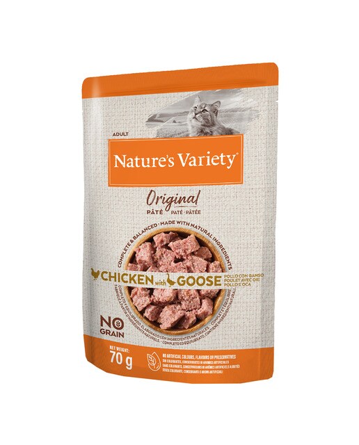 Nature's Variety - Comida húmeda para gatos adultos Nature's Variety Original No Grain pollo y ganso 70 g