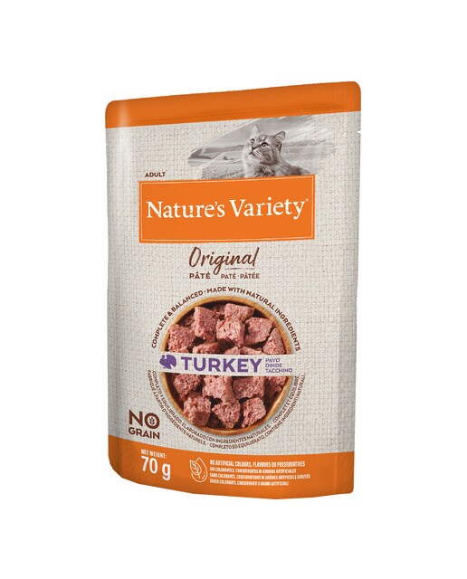 Nature's Variety - Comida húmeda para gatos adultos paté Nature's Variety No Grain pavo 70 g