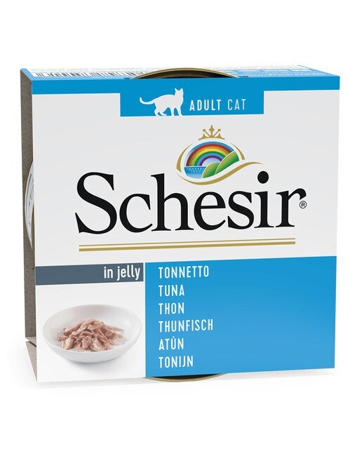 Comida húmeda para gatos adultos Schesir atún en gelatina 85 g 3