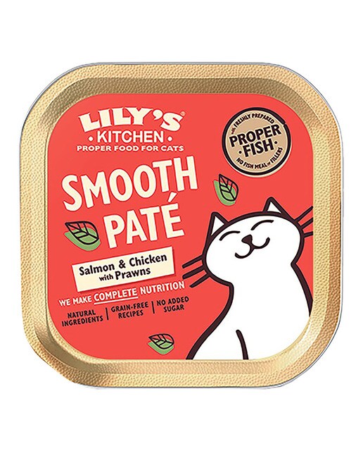 Lily's Kitchen - Comida húmeda para gatos adultos Lily's Kitchen Smooth paté salmón y pollo con langostinos 85 g.