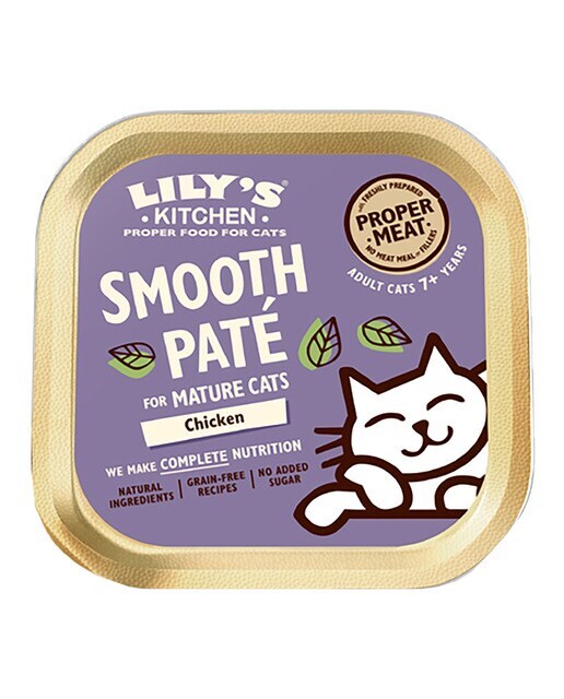 Comida húmeda para gatos sénior Lily`s Kitchen Smooth paté pollo 85 g