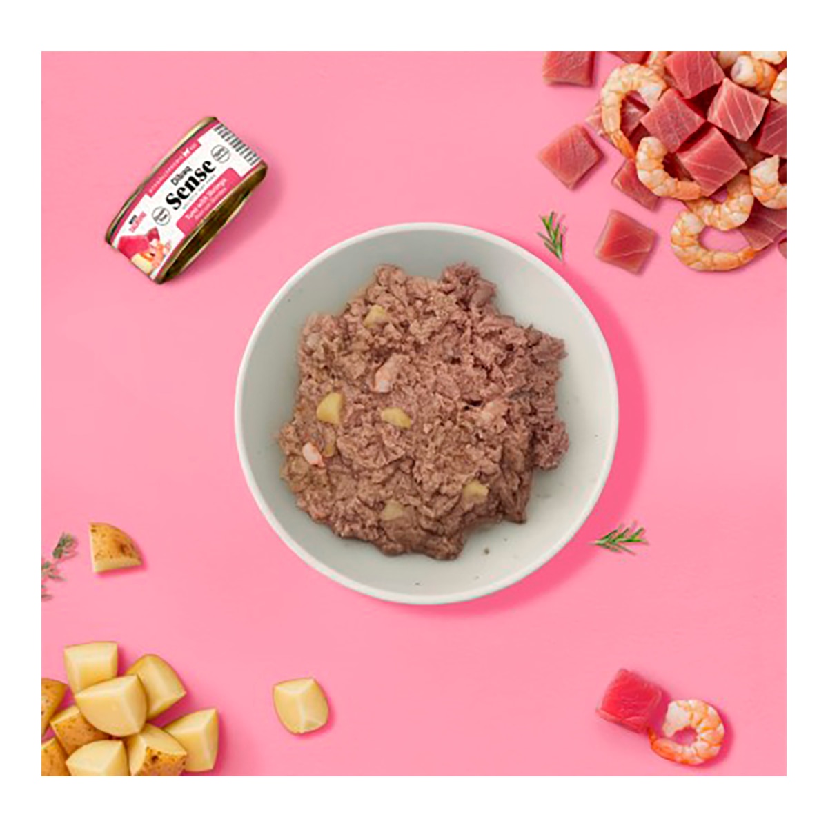 Comida húmeda para gatos adultos Dibaq Sense grain free atún con gambas 70 g 2