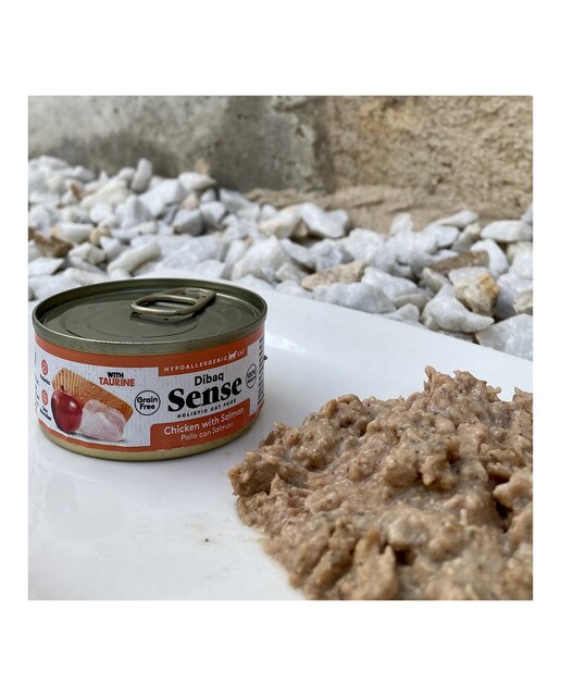 Comida húmeda para gatos adultos Dibaq Sense pollo con salmón sin gluten 70 g 2