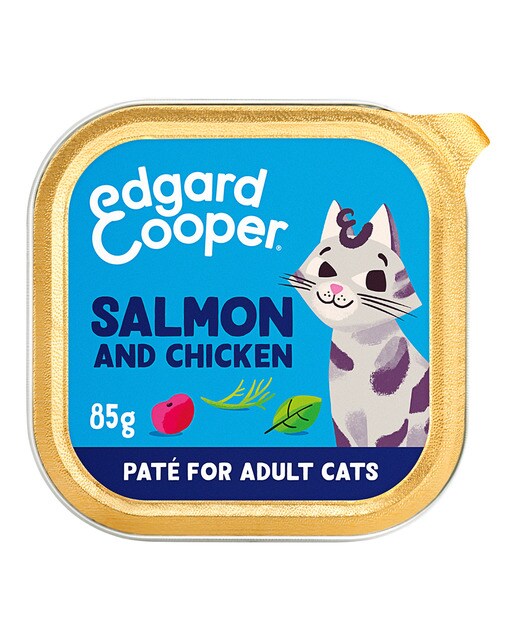 Edgard & Cooper - Comida húmeda para gatos adultos Edgard & Cooper paté salmón y pollo sin cereales 85 g