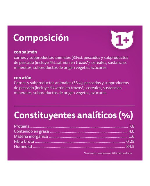 Imagen 3 de Comida húmeda para gatos +1 año Whiskas Selección Pescados en gelatina
