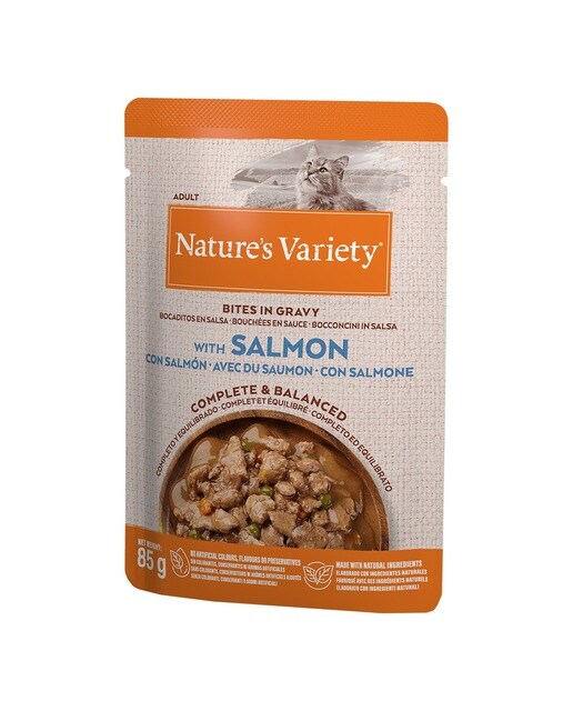 Nature's Variety - Comida húmeda para gatos adultos Nature's Variety bocaditos en salsa salmón 85 g