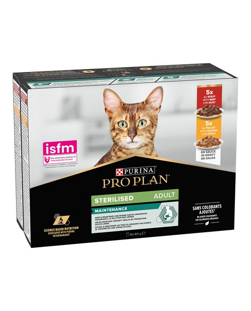 Purina Pro Plan - Comida húmeda para gatos adultos esterilizados Purina Pro Plan Maintenance carnes en salsa…