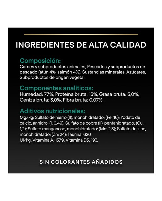 Comida húmeda para gatos adultos esterilizados Purina Pro Plan Maintenance mousse atún y salmón 5