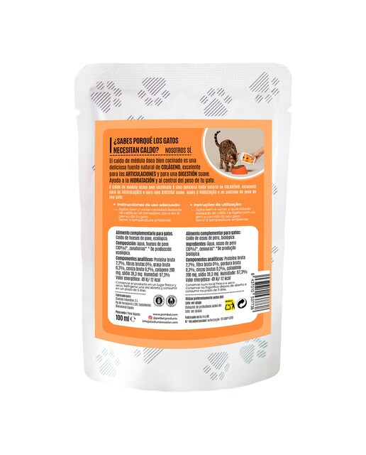 Caldo de huesos de pavo ecológico para gatos Pet Bel 100 ml 2