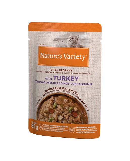 Nature's Variety - Comida húmeda para gatos adultos Nature's Variety bocados en salsa pavo 85 g