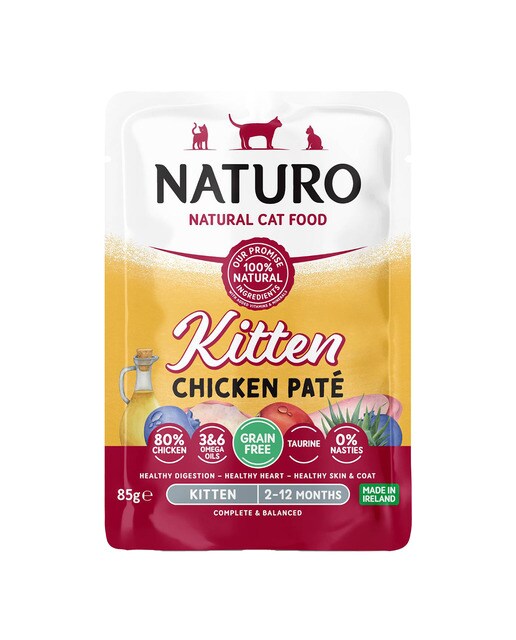 Naturo - Comida húmeda para gatitos Naturo paté pollo 85 g