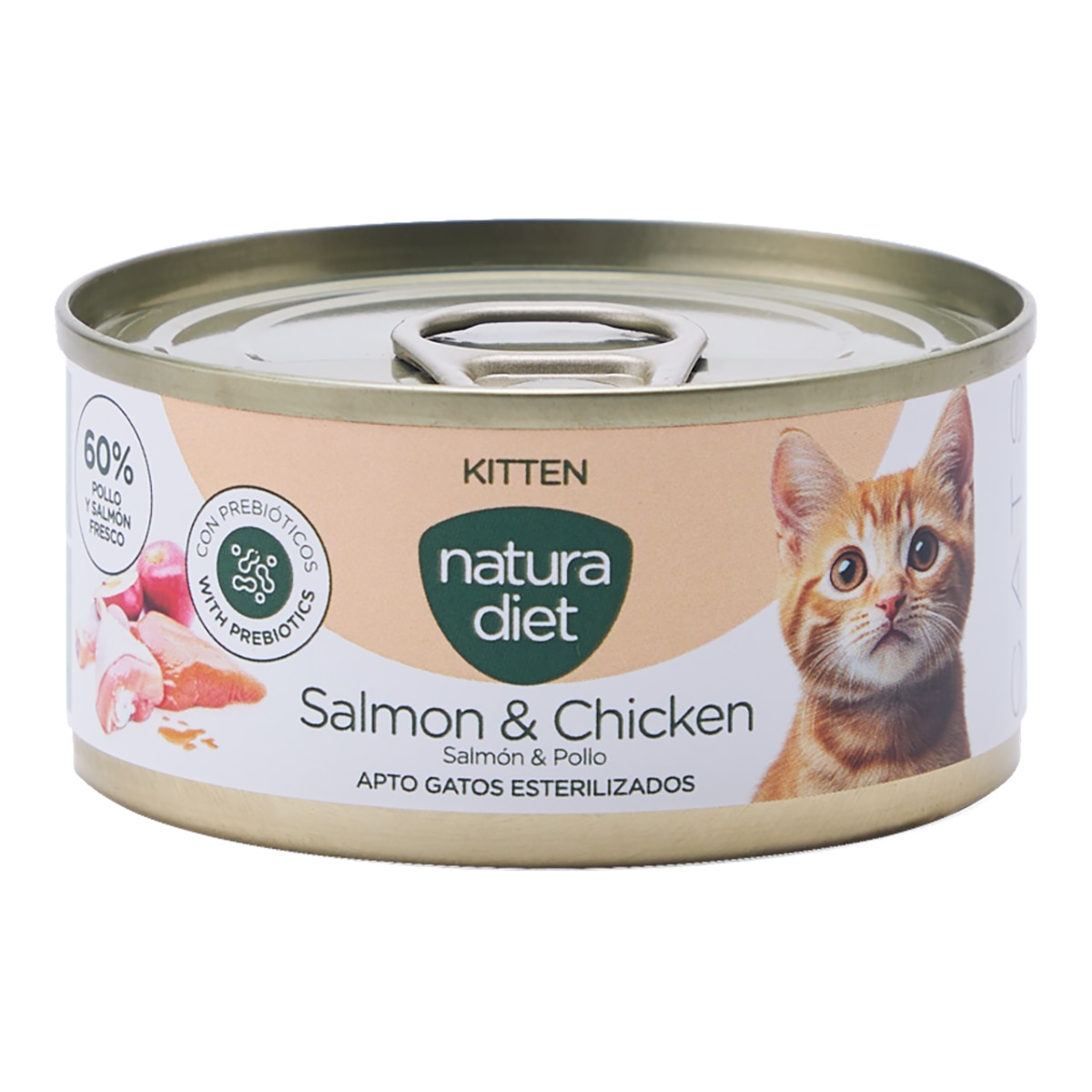 Comida húmeda para gatitos Natura Diet paté salmón y pollo 85 g 1