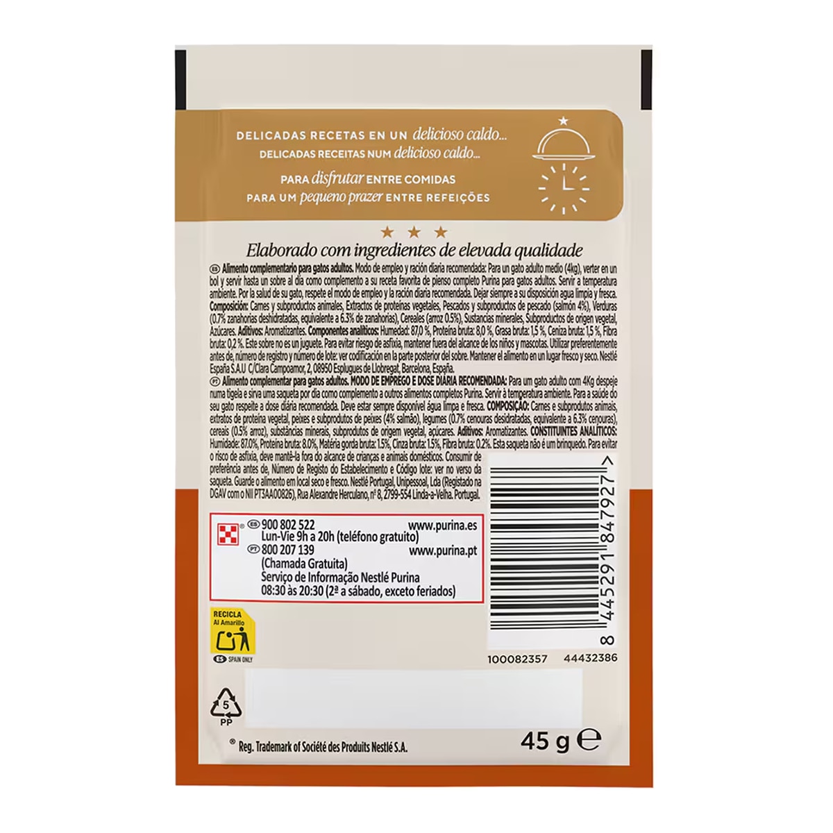 Comida húmeda para gatos adultos Gourmet Royale salmón con guarnición de arroz y zanahorias 45g 2