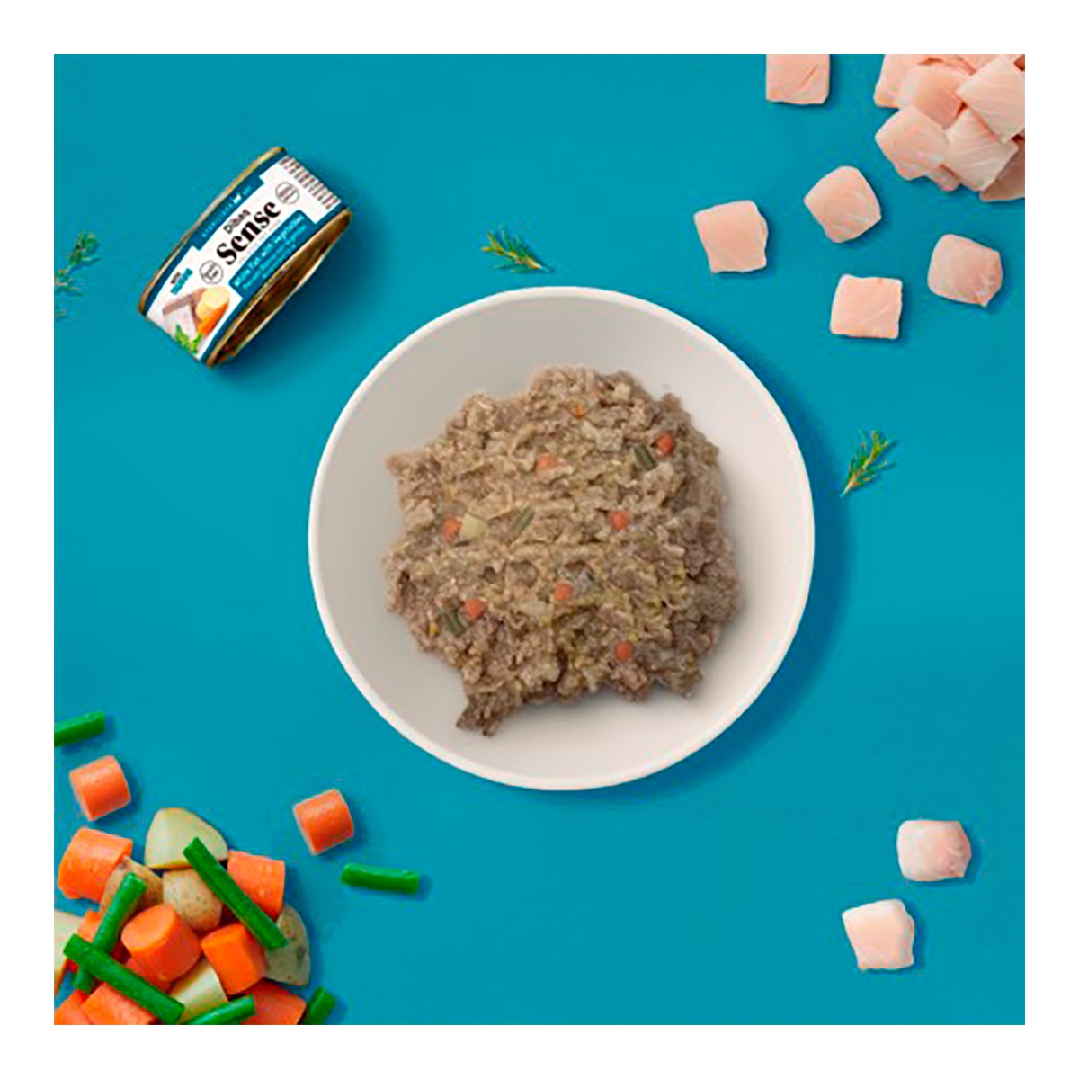 Comida húmeda para gatos adultos esterilizados Dibaq Sense pescado blanco con Vegetales 70 g 3
