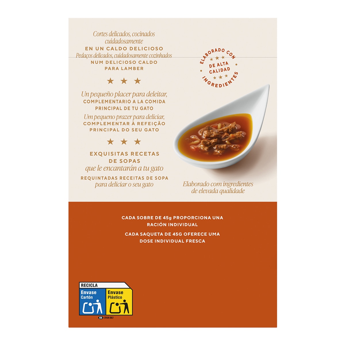 Comida húmeda para gatos adultos Gourmet Royale salmón, bacalao y solla 6 x 45g 2