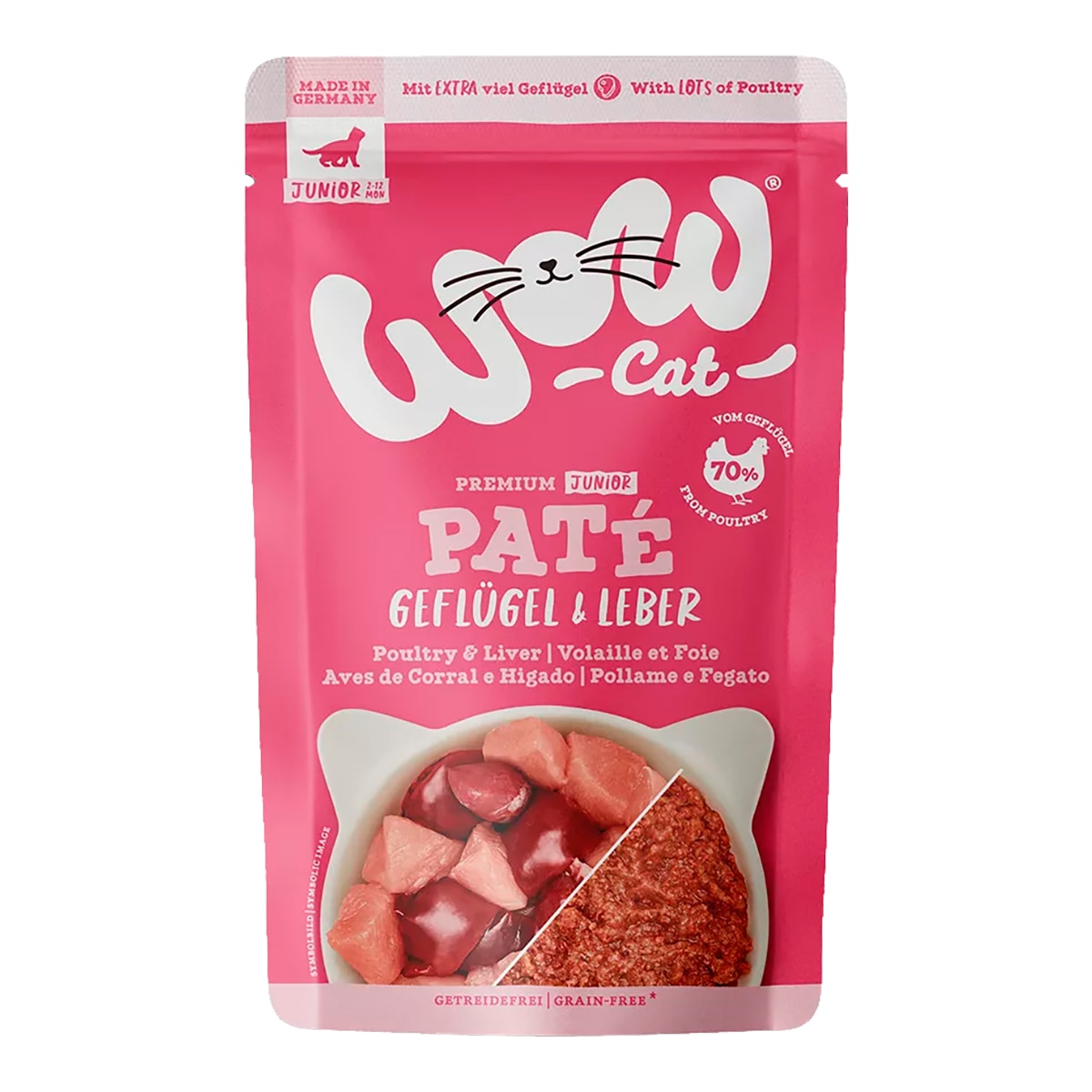 Imagen 0 de Comida húmeda para gatitos Wow aves de corral 125 g