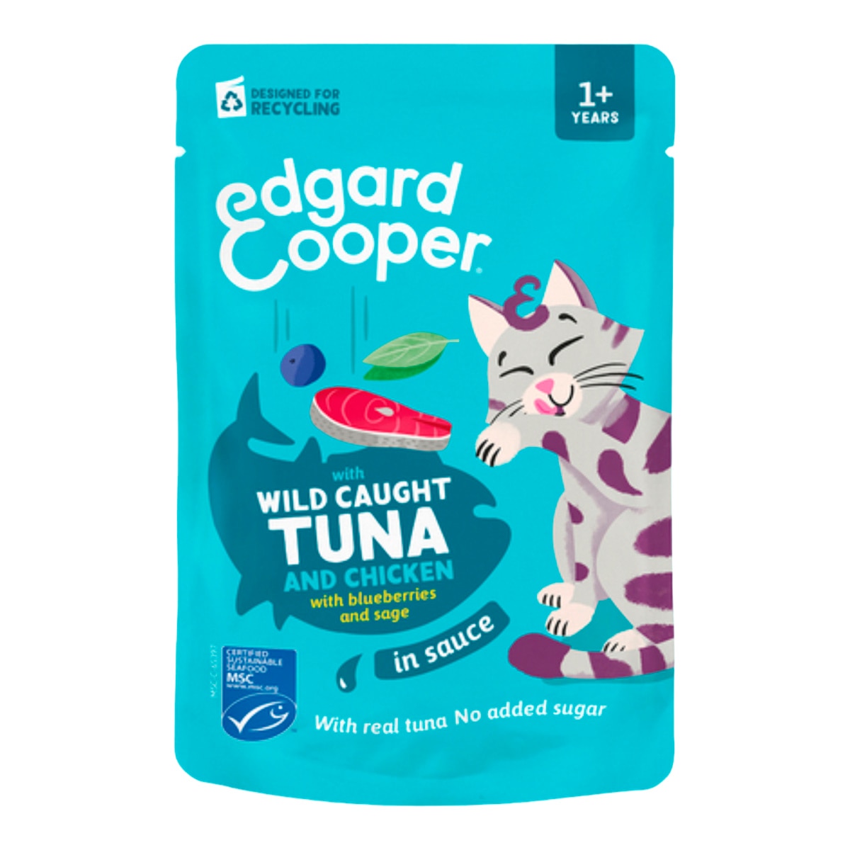 Imagen 0 de Comida húmeda para gatos adultos atún y pollo en salda Edgard&Cooper