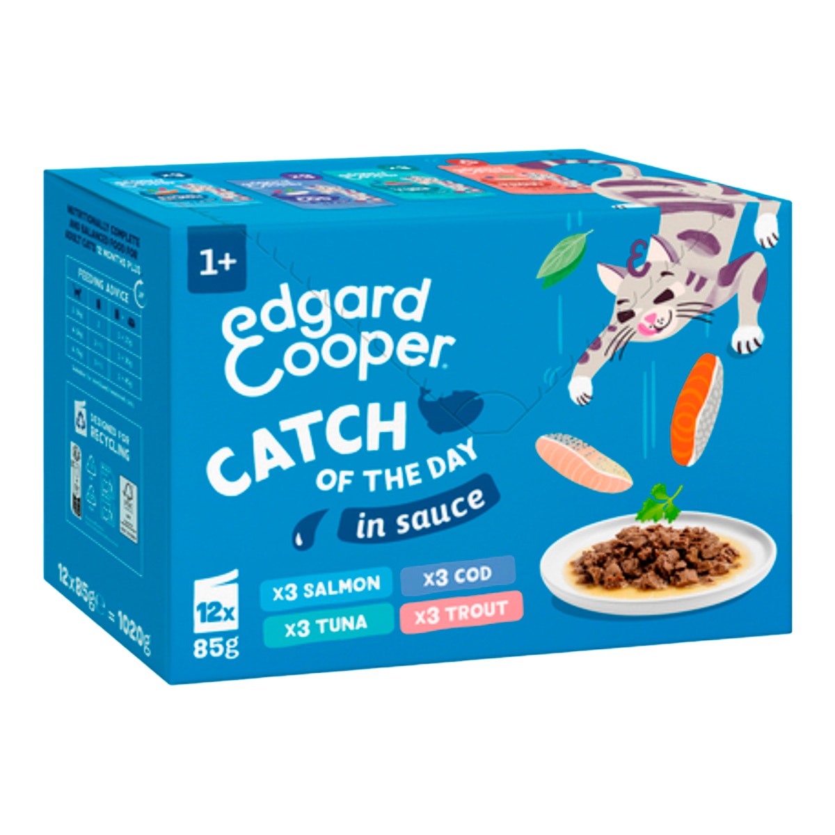 Imagen 0 de Comida húmeda para gatos adultos selección de pescado 12 x 85 g