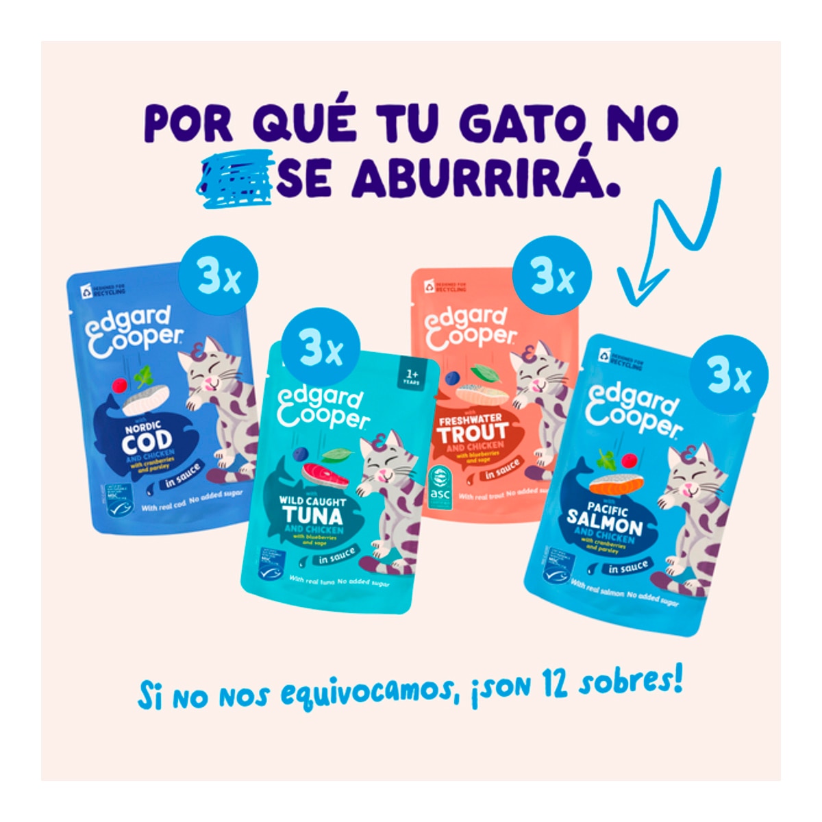 Comida húmeda para gatos adultos selección de pescado 12 x 85 g 3