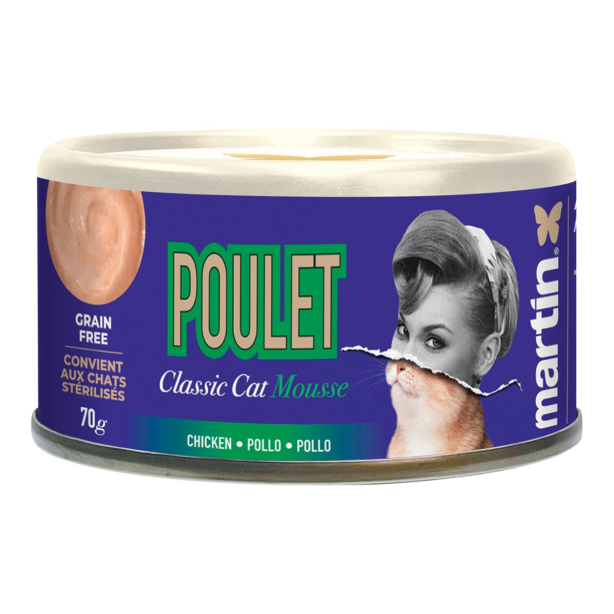Imagen 1 de Comida húmeda para gatos adultos mousse Classic pollo Martín Sellier 70 g