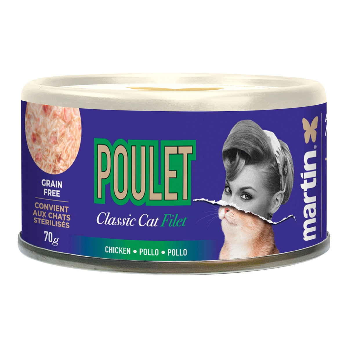 Imagen 1 de Comida húmeda para gatos adultos filete pollo Martín Sellier 70 g