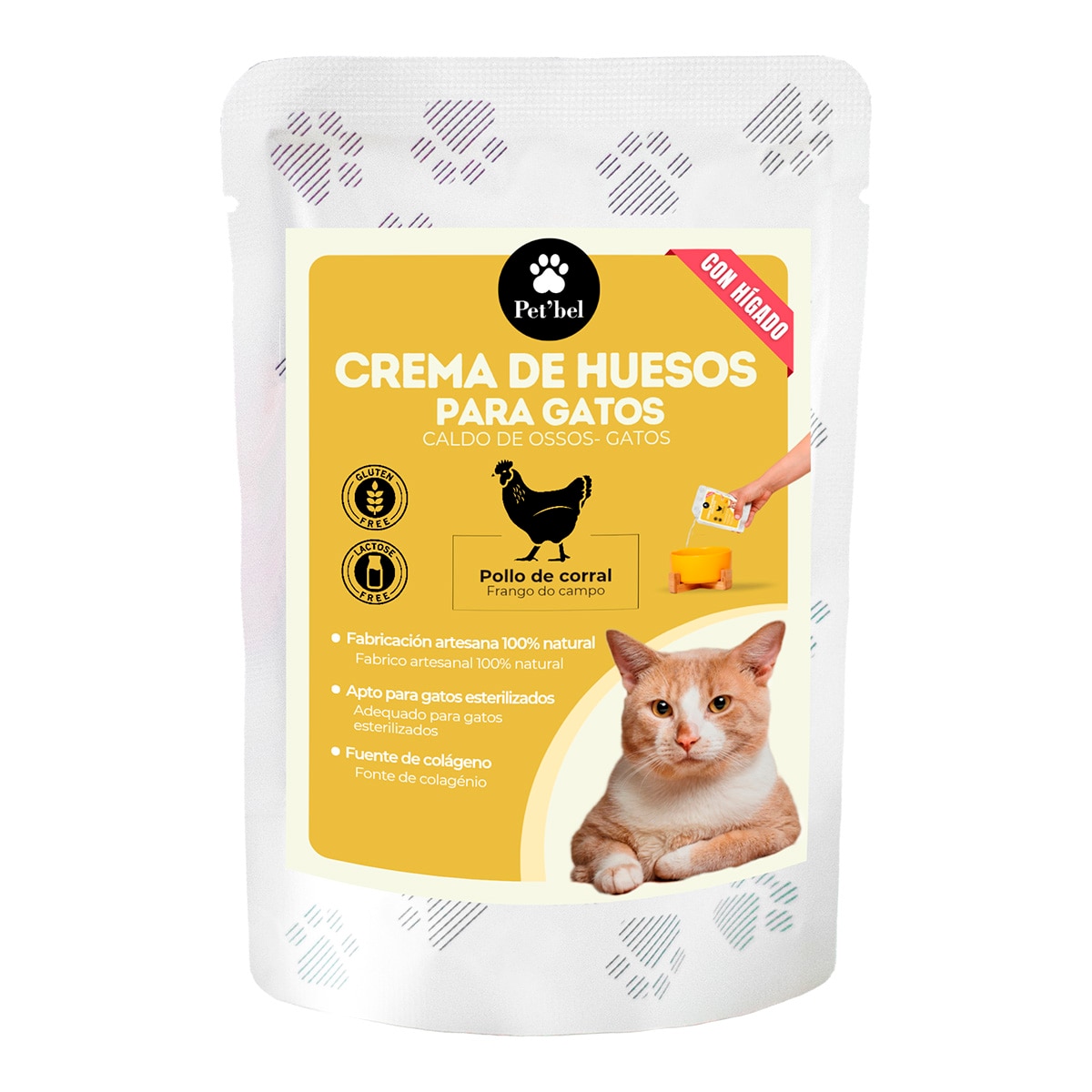 Imagen 1 de Crema de huesos de pollo para gatos Pet Bel 100 ml
