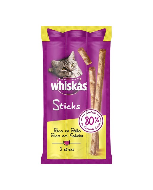 Snacks para gatos Whiskas pollo 3 sticks  x 6 g 5