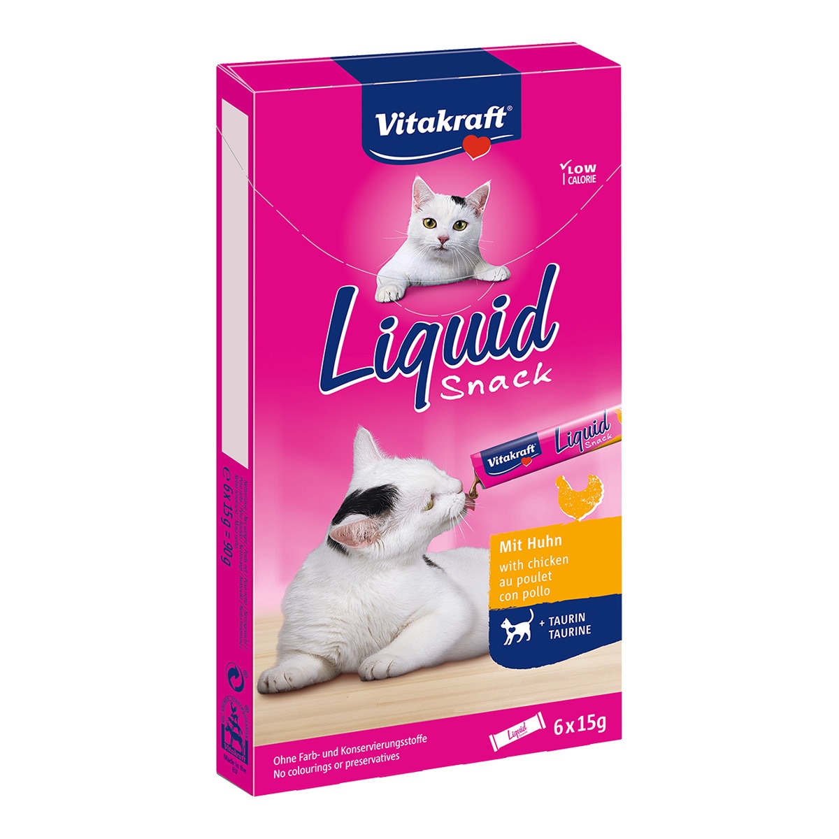 Imagen 0 de Snack en gel para gatos adultos Vitakraft Cat Liquid pollo 6 x 15g