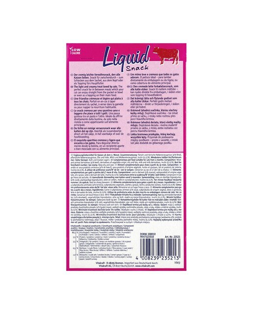 Snack para gatos Liquid Vitakraft ternera + Inulina 6 x 15g 2