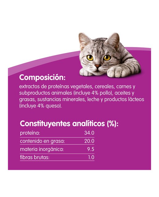 Snack para gatos adultos Whiskas Temptations pollo y queso 60 g 3