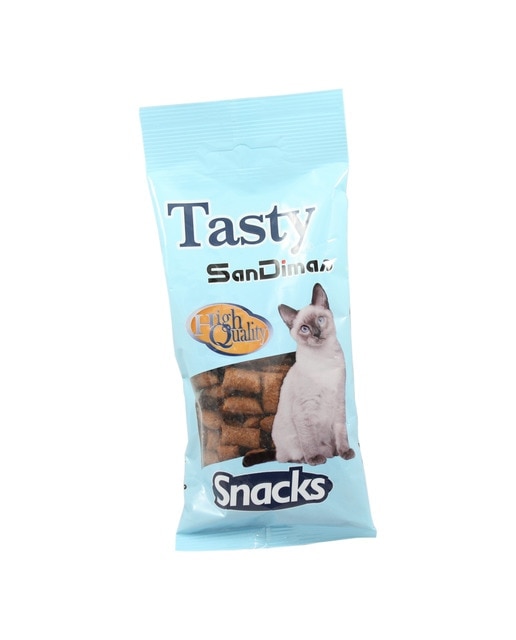 Tasty - Snack para gatos adultos Tasty Rellenito Crunch salmón 50 g