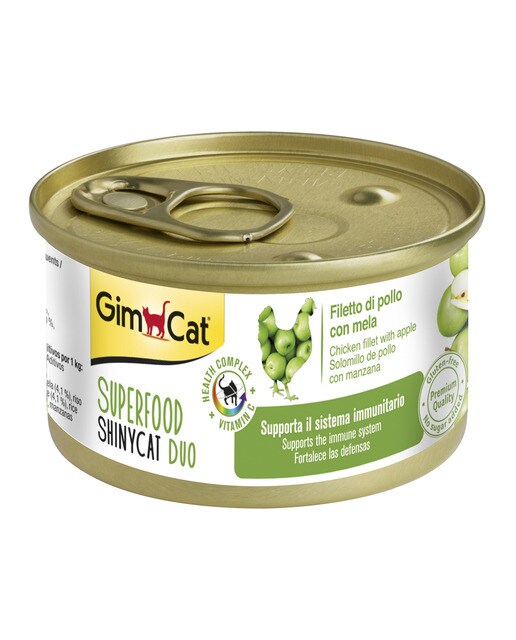 GimCat - Snack para gatos adultos Gimcat Shiny Cat Duo pollo y manzana 70 g