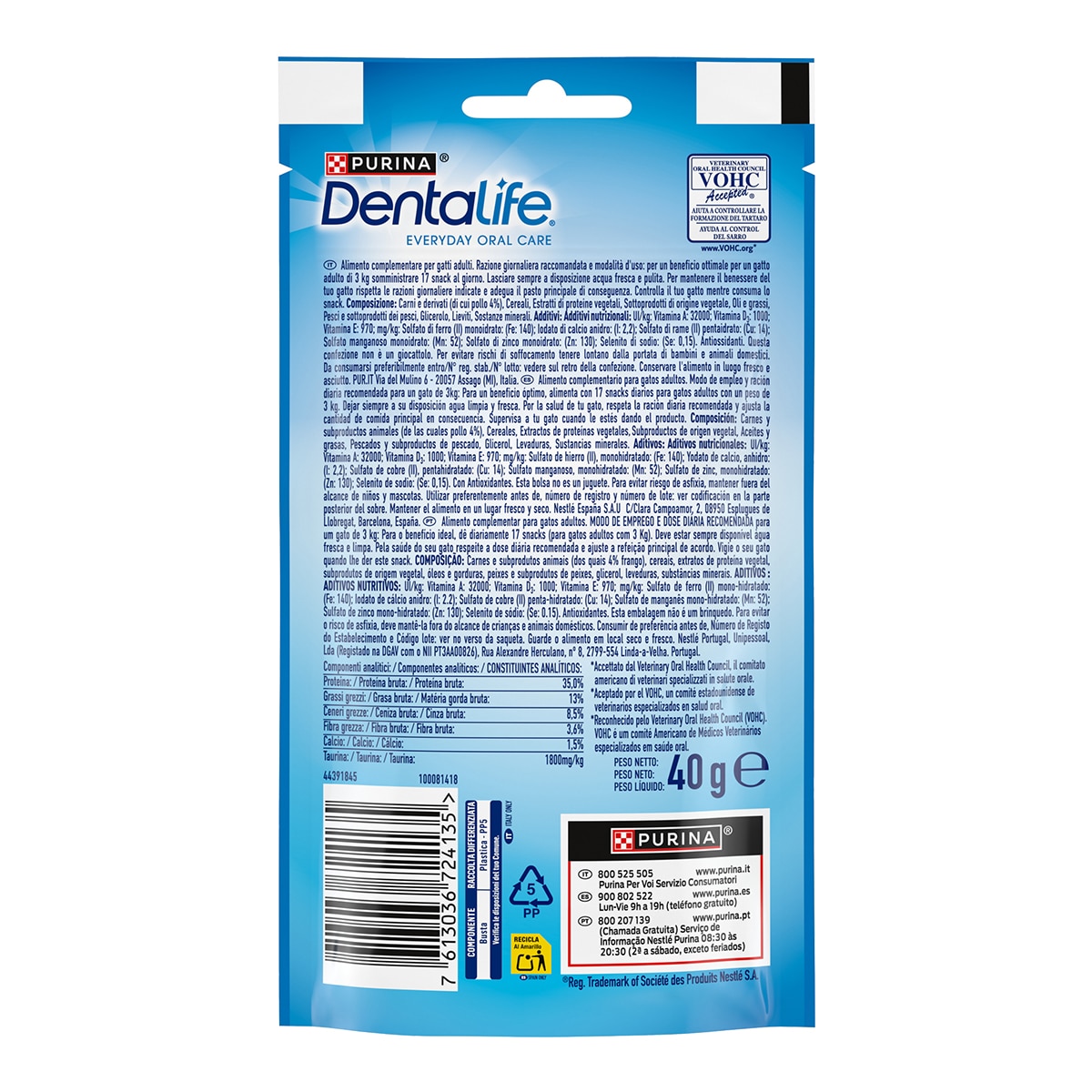 Snack para gatos adultos Purina Dentalife pollo 40 g 2