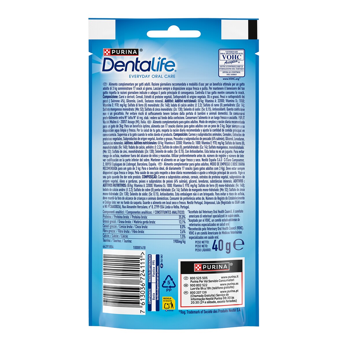 Snack para gatos adultos Purina Dentalife salmón 40 g 2