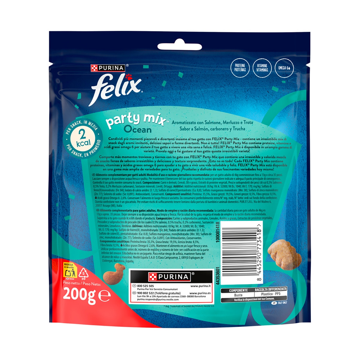 Snack para gatos adultos Félix Party Mix Ocean Mix 2