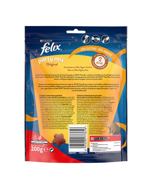 Snack para gatos adultos Felix Party Mix Original 2