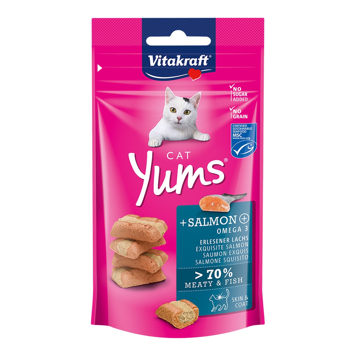 Vitakraft - Snack para gatos Vitakraft Yums carne y salmón 40 g