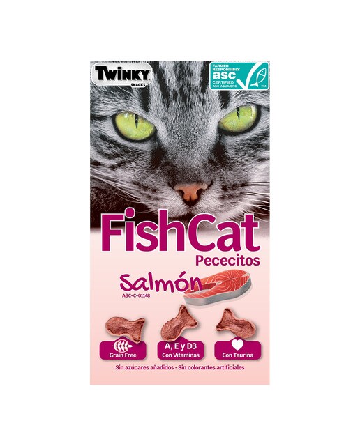 Twinky - Snack para gatos adultos Twinky FishCat grain free salmón 40 g