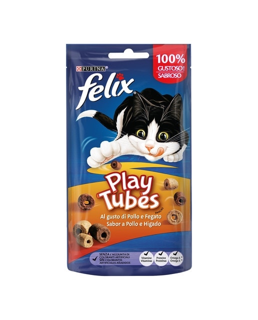 Felix - Snack para gatos adultos Felix Play Tubes pollo e hígado 50 g