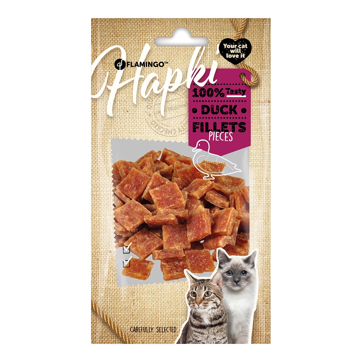 Flamingo – Snack para gatos adultos Flamingo bocaditos pato 50 g.