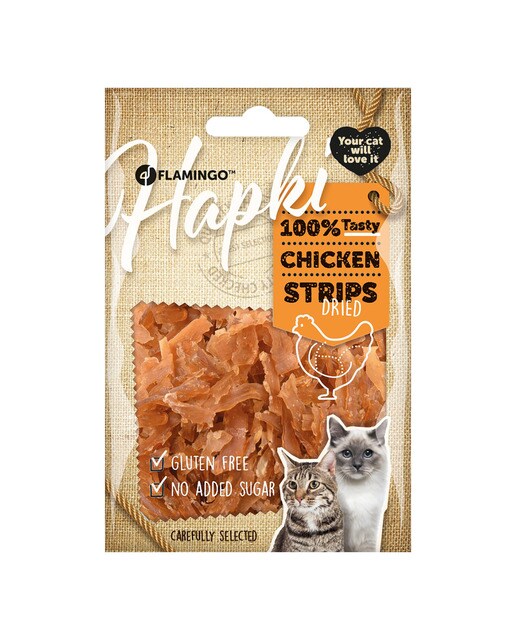 Flamingo - Snack para gatos Flamingo Hapki tiras de pollo secas 50 g