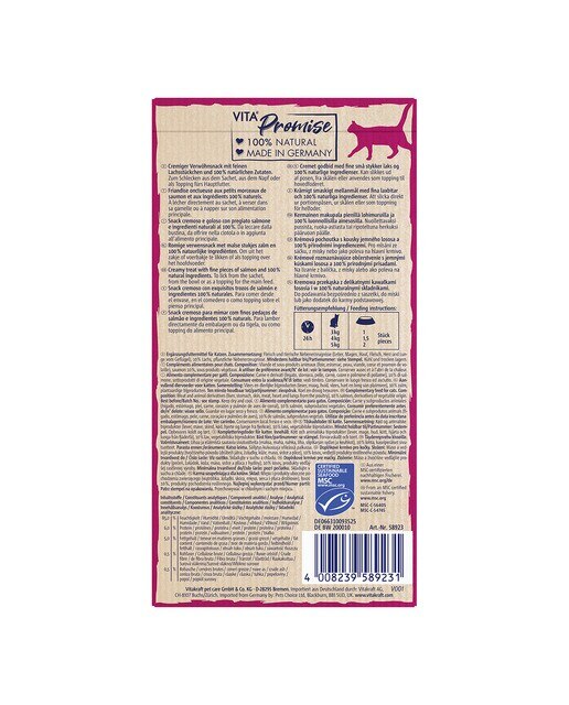 Snack para gatos adultos Vitakraft Vita Naturals Liquid salmón 5 x 15g 2