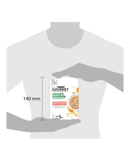 Snack para gatos adultos Purina Gourmet Nature's Creations puré con salmón 5 x 10 g 3