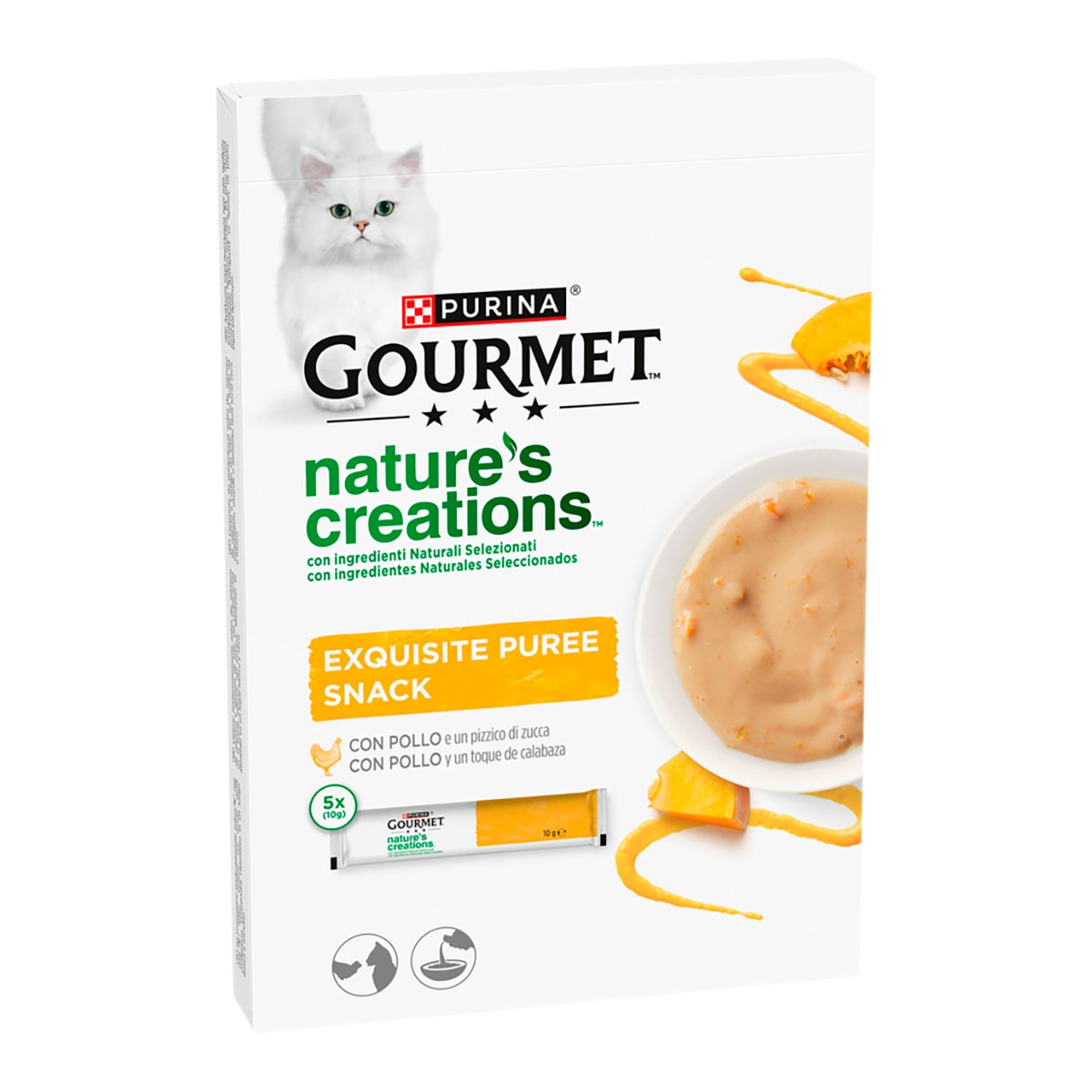 Snack para gatos adultos Purina Gourmet Nature's Creations puré con pollo 5 x 10 g 1