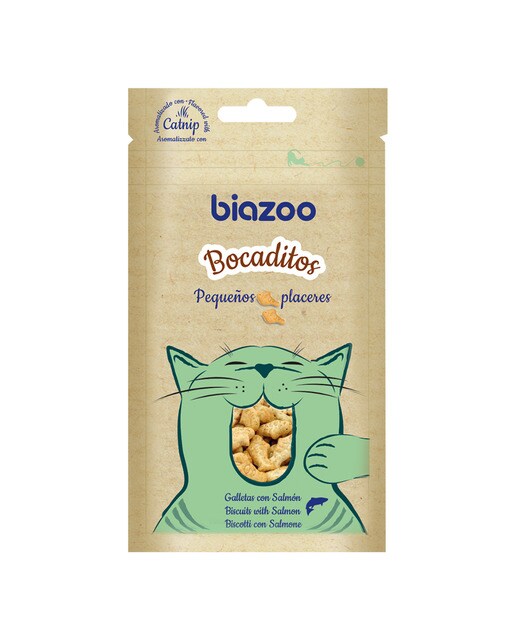 Biazoo - Snack para gatos adultos Biazoo bocaditos salmón 50 g