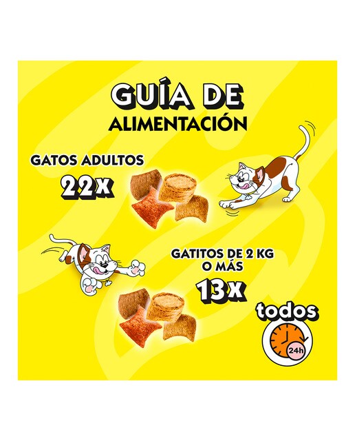 Snack para gatos adultos Catisfactions Shake Ups multivitaminas fiesta del mar 55 g 2